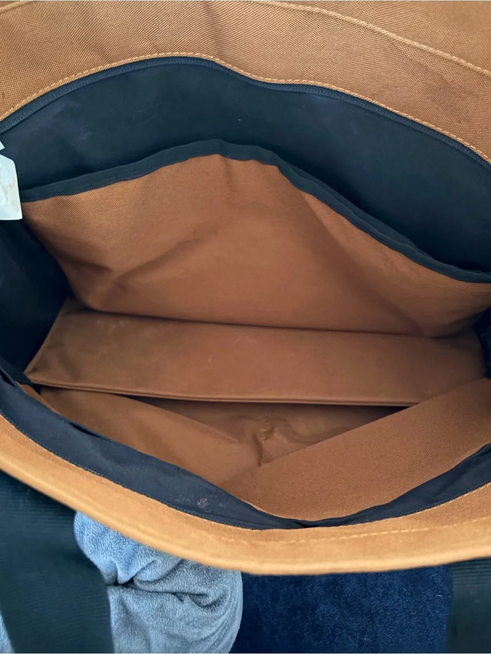 Pendleton Tan and Teal Southwestern Duffel with Black Handles